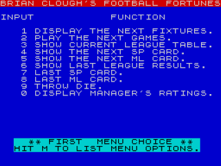 Brian Clough's Football Fortunes screenshot 2 for ZX Spectrum